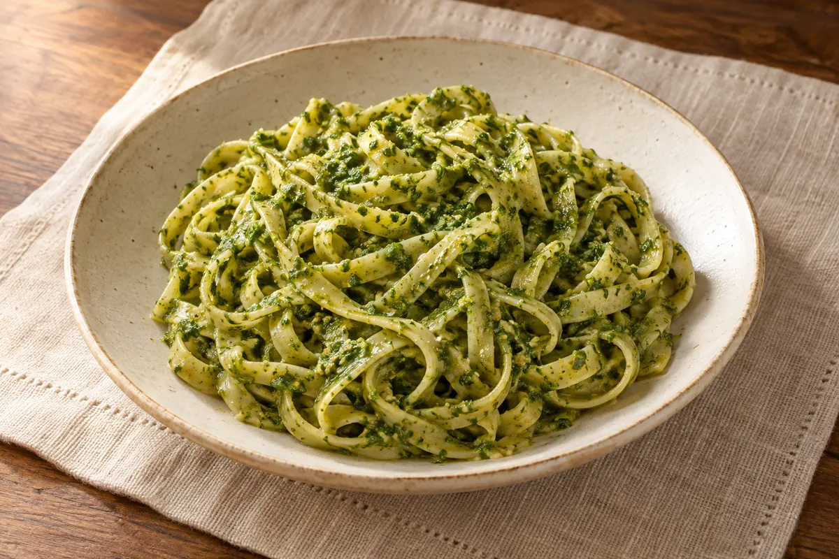Fettucine ao molho pesto